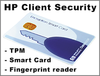 HP Client Security featuring TPM, Smart Card reader and fingerprint reader