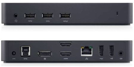 USB 3.0 Triple-Monitor Dock - Front and Rear