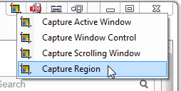 Capture IQ: Capture Region title bar menu